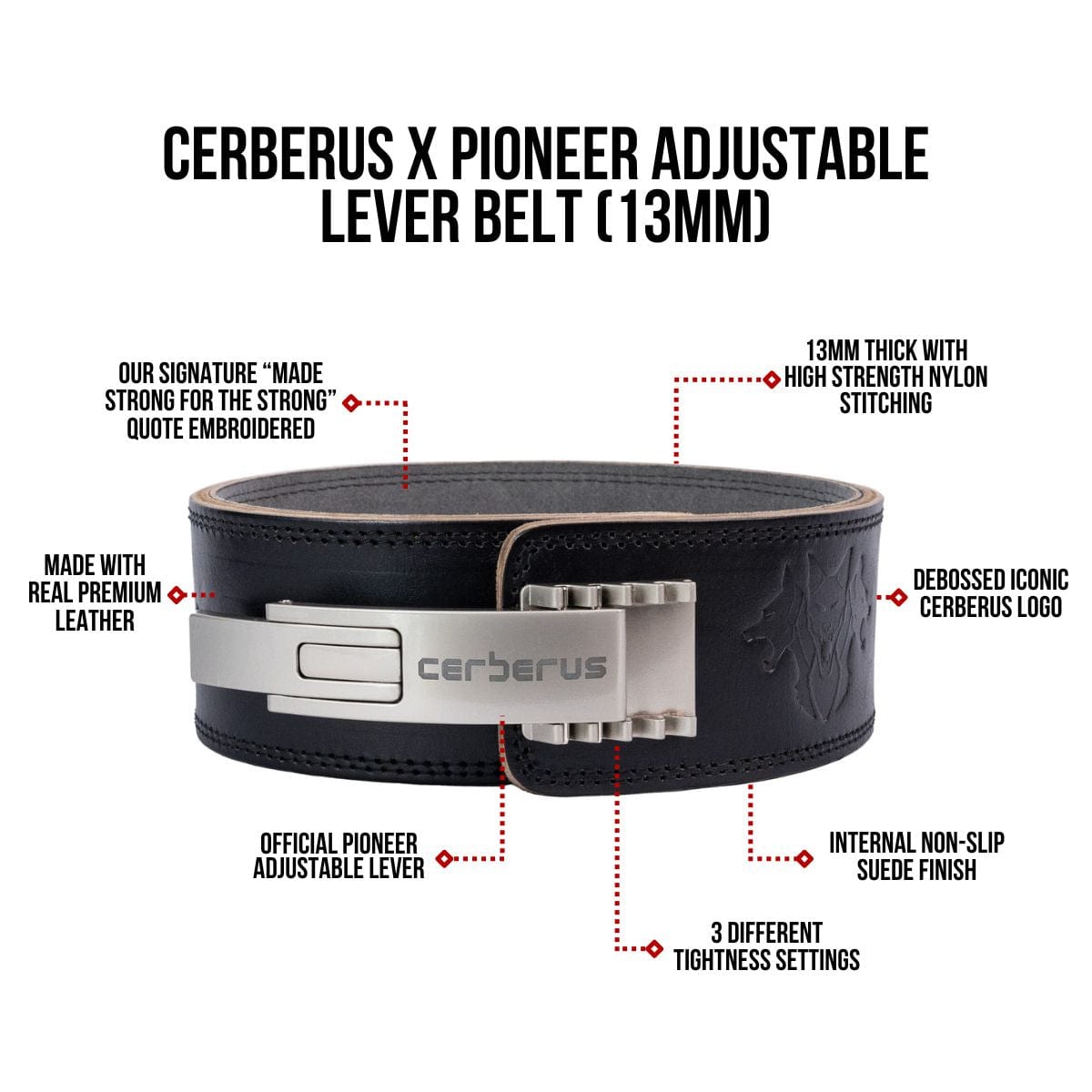 CERBERUS X Pioneer Adjustable Lever Belt (13mm)